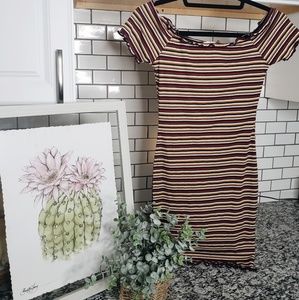 Mini dress with stripes